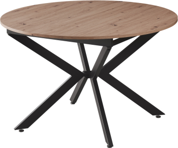 Masa extensibila dining MDF stejar artisan neagra Abero 100x100-140x75 cm 