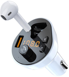 Modulator FM 3in1 cu casca Bluetooth 5.0 G57 Vichema Tech® Wireless Hands-Free acoperire 10 m QC3.0 fast charger Port USB Type-C M