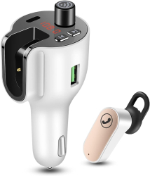 Modulator FM auto 3in1 G52 Vichema Tech® Wireless Handsfree casca Bluetooth 5.0 pentru masina transmisie 10 m QC3.0 fast charger 