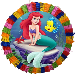Pinata pentru petreceri 35 cm multicolora model Ariel Mica Sirena 2 