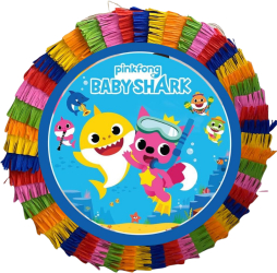 Pinata pentru petreceri 35 cm multicolora model Baby Shark 