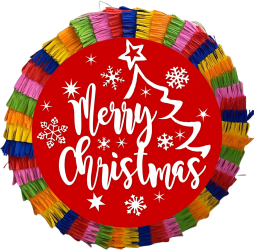 Pinata pentru petreceri 35 cm multicolora model Craciun ideal pentru serbarea de iarna 