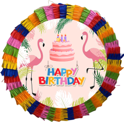 Pinata pentru petreceri 35 cm multicolora model Flamingo 