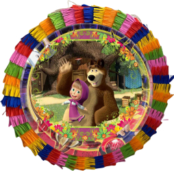 Pinata pentru petreceri 35 cm multicolora model Masha si Ursul 