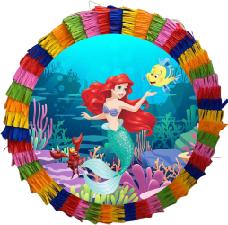 Pinata pentru petreceri 35 cm multicolora model Mica Sirena 