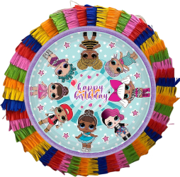 Pinata pentru petreceri 35 cm multicolora model papusi LOL 