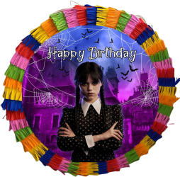 Pinata pentru petreceri 35 cm multicolora model Wednesday 