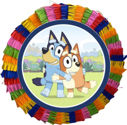 Piniata pentru petreceri 35 cm multicolora model Bingo si Bluey 