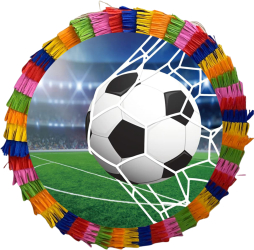 Piniata pentru petreceri 35 cm multicolora model Fotbal 