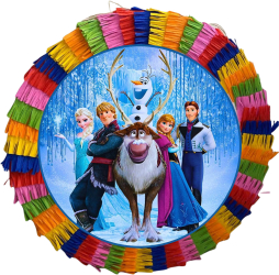 Piniata pentru petreceri 35 cm multicolora model Frozen Elsa si Ana 