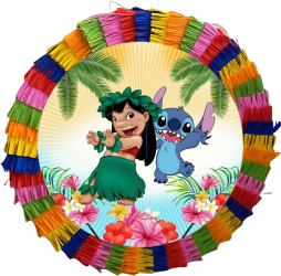Piniata pentru petreceri 35 cm multicolora model Lilo Si Stitch 