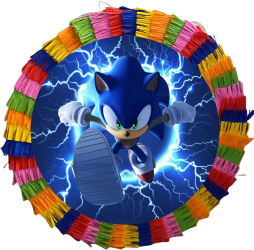 Piniata pentru petreceri 35 cm multicolora model Sonic 