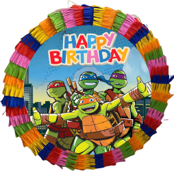 Piniata pentru petreceri 35 cm multicolora model Testoasele Ninja 