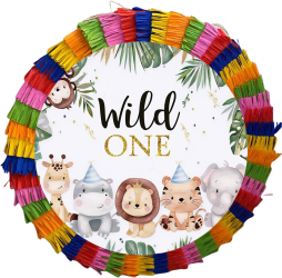 Piniata pentru petreceri 35 cm multicolora model Wild One Jungle 