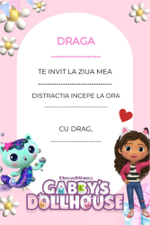 Set 10 invitatii tip formular pentru copii - Casa lui Gabi Format A6 plic inclus 