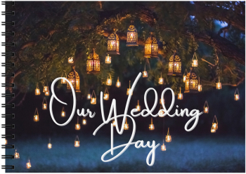 Set Album foto / GuestBook pentru nunta Lights A4 landscape pix si dubluadeziv inclus 3 piese plastifiat