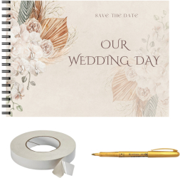 Set album foto pentru nunta GuestBook pix si dubluadeziv inclus plastifiat Format A4 design flower 