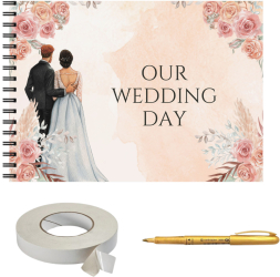 Set album foto pentru nunta GuestBook pix si dubluadeziv inclus plastifiat Format A4 design Miri 