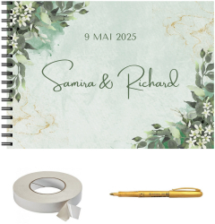 Set album foto pentru nunta GuestBook pix si dubluadeziv inclus plastifiat Format A4 multicolor 