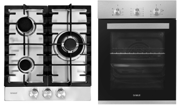 Pachet Incorporabil Samus Cuptor incorporabil SC456GTXV 43 L 6 Functii + Plita incorporabila PSG-43SX1 3 Arzatoare Gratare fonta 