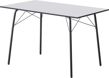 Masa dining MDF alb metal negru Nalak 120x75x75 cm 