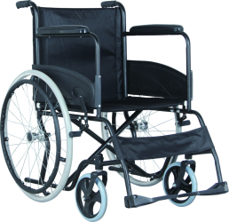 Scaun cu rotile din otel pliabil material textil antrenare manuala negru Kaiyang 