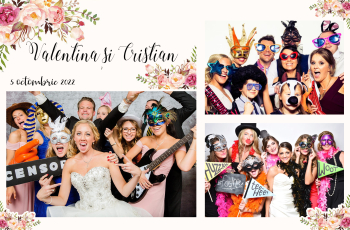 Template Nunta pentru Cabina Foto PhotoBooth cu flori marime 10x15 3 poze compatibil DSLR Remote Pro Dslr Booth 