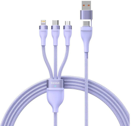 Cablu de Date cu Adaptor USB Type-C 100W 1.2m - Baseus Flash Series 2 CASS030105 - Purple 