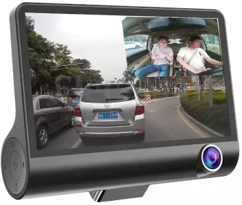 Camera Video Auto Tripla DVR Full-HD 3 Camere - Fata/Spate/Interior Ecran 4 G Senzor 