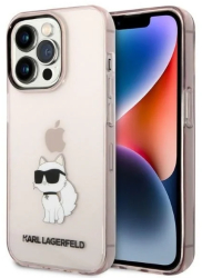Husa iPhone 14 Pro Max - Karl Lagerfeld Hardcase KLHCP14XHNCHTCP - Pink Ikonik Choupette 