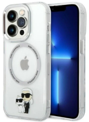 Husa iPhone 14 Pro Max - Karl Lagerfeld Hardcase MagSafe KLHMP14XHNKCIT - Transparent Iconic Karl&Choupette 