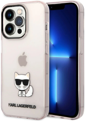 Husa iPhone 14 Pro Max - Karl Lagerfeld Hardcase Transparent KLHCP14XCTTRI - Choupette Body 