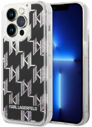 Husa pentru iPhone 14 Pro - Karl Lagerfeld Hardcase Liquid Glitter KLHCP14LLMNMK - Monogram 