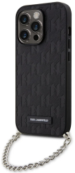 Husa pentru iPhone 14 Pro - Karl Lagerfeld Saffiano Monogram Chain KLHCP14LSACKLHPK - Black 