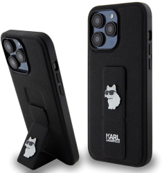 Husa pentru iPhone 14 Pro Max - Karl Lagerfeld Saffiano Gripstand KLHCP14XGSACHPK - Choupette 
