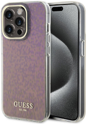 Husa pentru iPhone 15 Pro - Guess Hardcase IML Faceted Mirror Disco Iridescent GUHCP15LHDECMP - Pink 