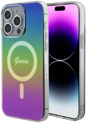 Husa pentru iPhone 15 Pro - Guess IML Iridescent MagSafe GUHMP15LHITSK - Rainbow 
