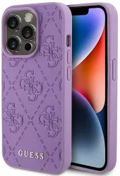 Husa pentru iPhone 15 Pro - Guess Leather 4G Stamped GUHCP15LP4EPMU - Light Purple 