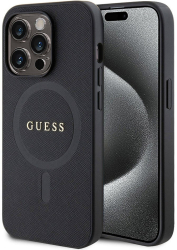 Husa pentru iPhone 15 Pro - Guess Saffiano MagSafe GUHMP15LPSAHMCK - Black 