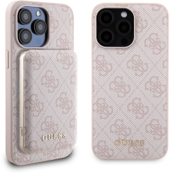 Husa pentru iPhone 15 Pro Max - Guess Hardcase Powerbank MagSafe GUBPM5P15X4GEMGP - Pink 