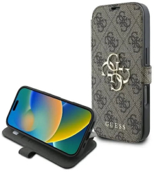 Husa pentru iPhone 16 - Guess Book 4G GUBKP16S4GMGBR - Brown 