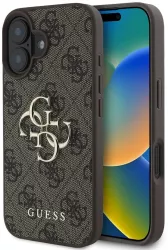 Husa pentru iPhone 16 - Guess Hardcase 4G Big Logo GUHCP16S4GMGBR - Brown 