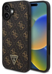 Husa pentru iPhone 16 - Guess Hardcase 4G Triangle Metal Logo GUHCP16SPG4GPK - Black 