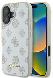 Husa pentru iPhone 16 - Guess Peony Script MagSafe GUHMP16SPGPYSH - White 