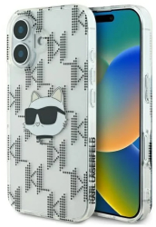 Husa pentru iPhone 16 - Karl Lagerfeld IML Luxury Electroplated KLHCP16SHKLPCHT - Transparent Choupette Head 