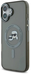 Husa pentru iPhone 16 - Karl Lagerfeld IML MagSafe KLHMP16SHLSKCK - Metal Karl&Choupette Head 
