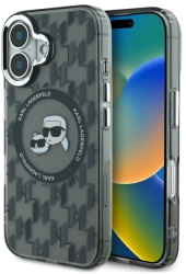 Husa pentru iPhone 16 - Karl Lagerfeld IML MagSafe KLHMP16SHMCKMHK - Monogram Karl&Choupette Head 