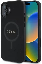 Husa pentru iPhone 16 Plus - Guess Saffiano Classic Logo MagSafe GUHMP16MPSAHMCK - Black 