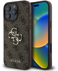 Husa pentru iPhone 16 Pro - Guess Hardcase 4G Big Logo GUHCP16L4GMGBR - Brown 