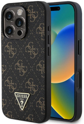 Husa pentru iPhone 16 Pro - Guess Hardcase 4G Triangle Metal Logo GUHCP16LPG4GPK - Black 